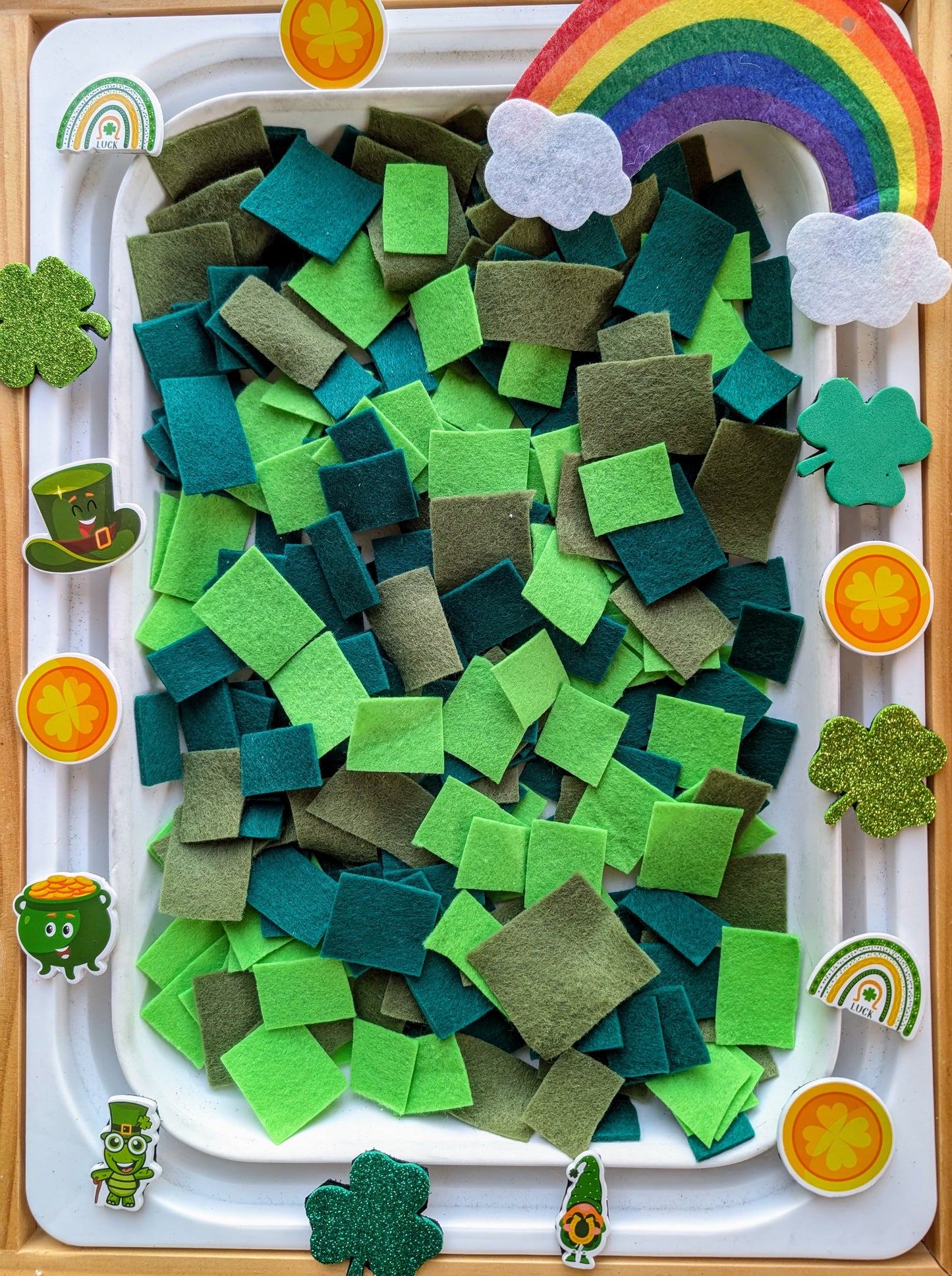 Felt sensory table filler- St. Patrick's Day