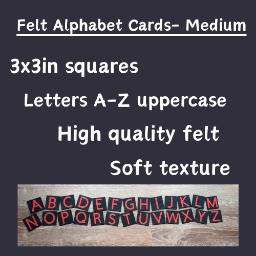 Felt Uppercase Alphabet Cards-Medium-Red