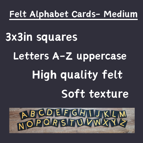 Felt Uppercase Alphabet Cards-Medium-Orange