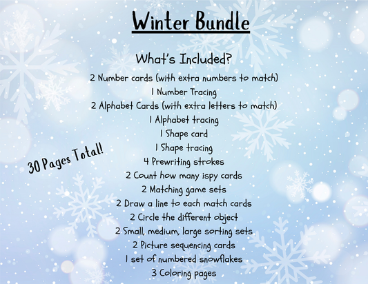 Winter Educational Digital Download Bundle