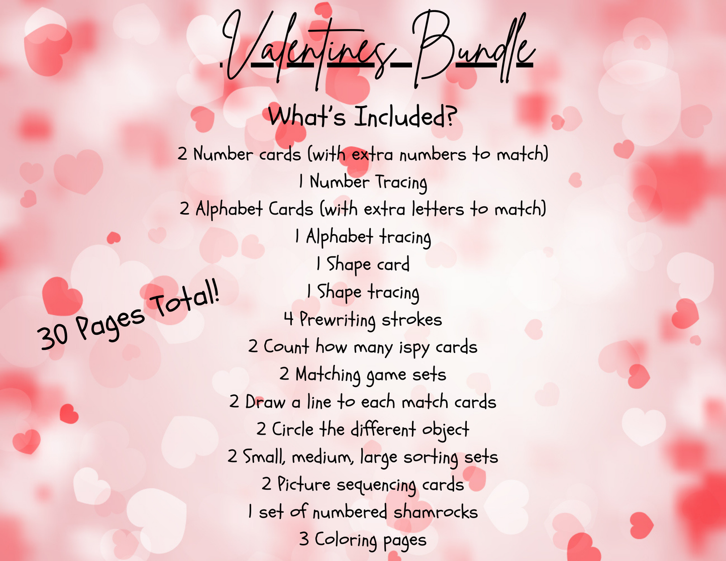 Valentines Educational Digital Download Bundle