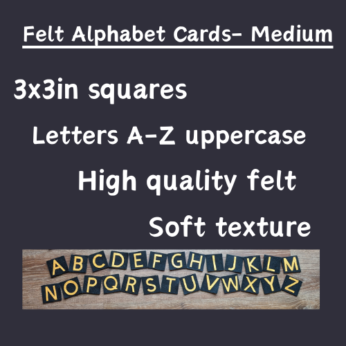 Felt Uppercase Alphabet Cards-Medium-Yellow