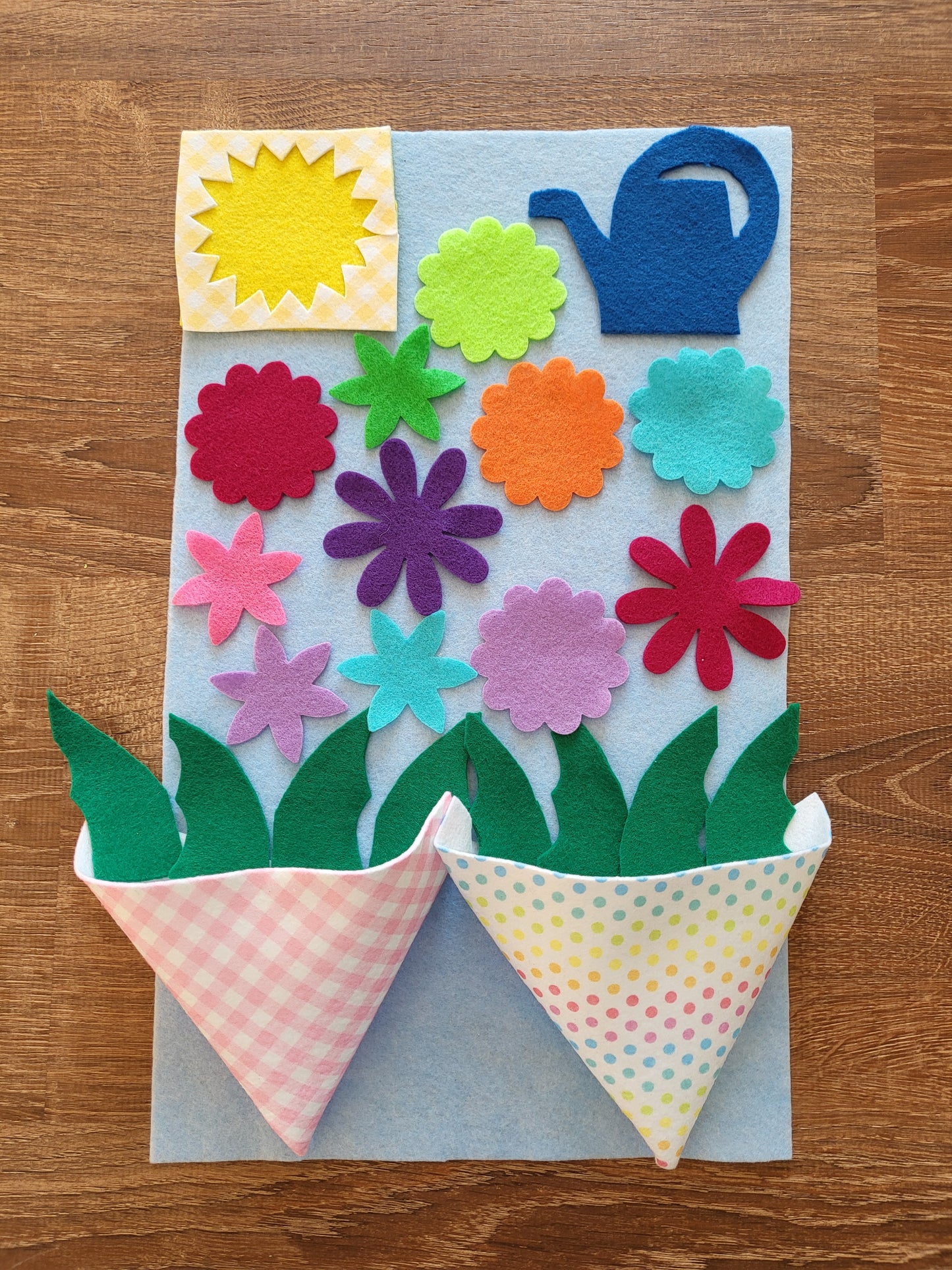 Felt Reusable Spring Flower Baskets activity for kids