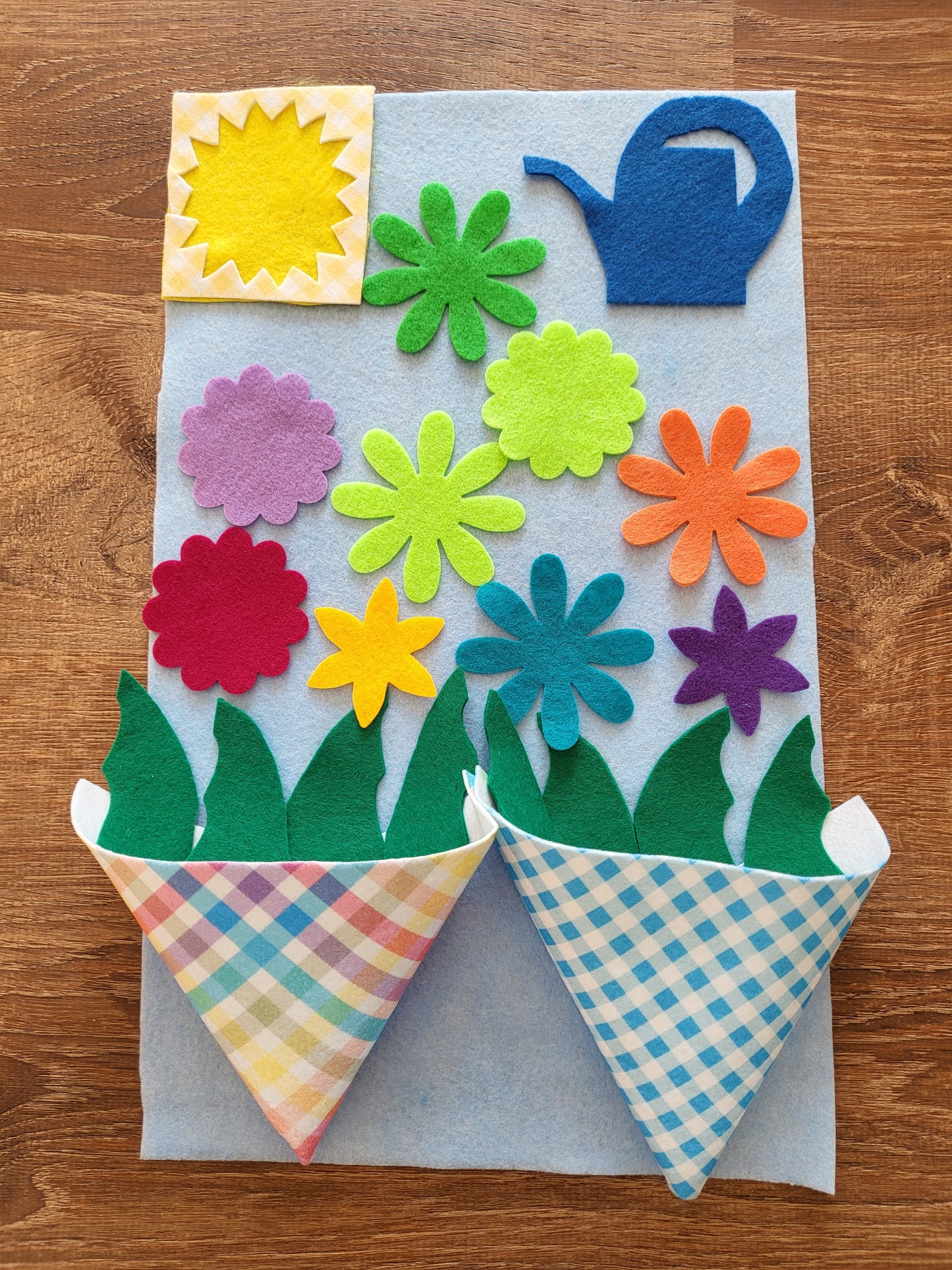 Felt Reusable Flower Baskets activity for kids