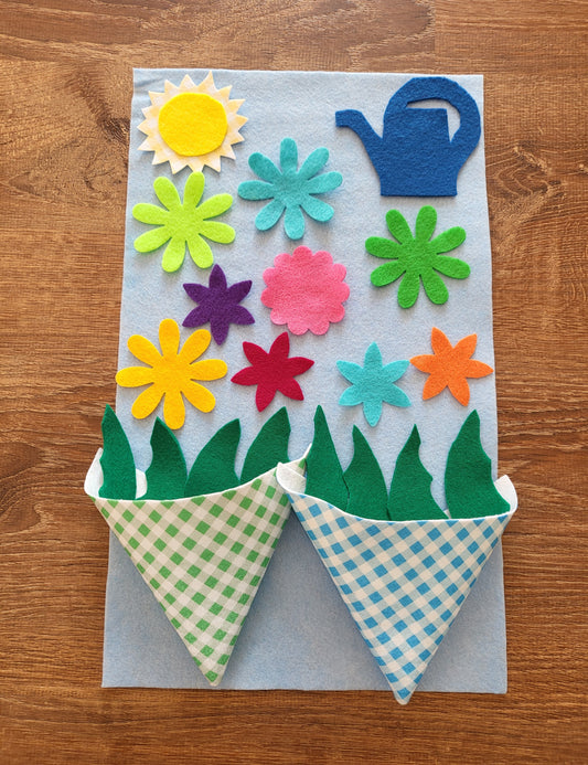 Felt Reusable Spring Flower Baskets activity for kids