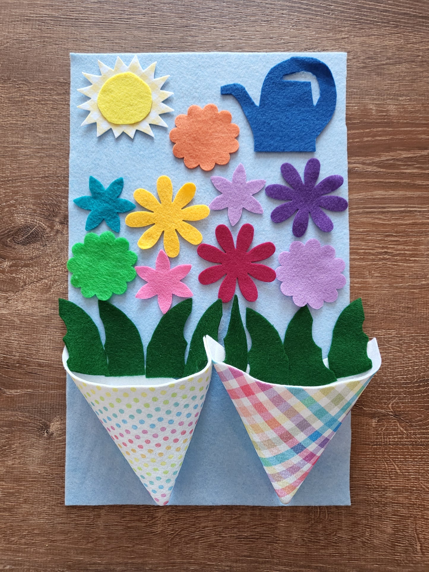 Felt Reusable Spring Flower Baskets activity for kids