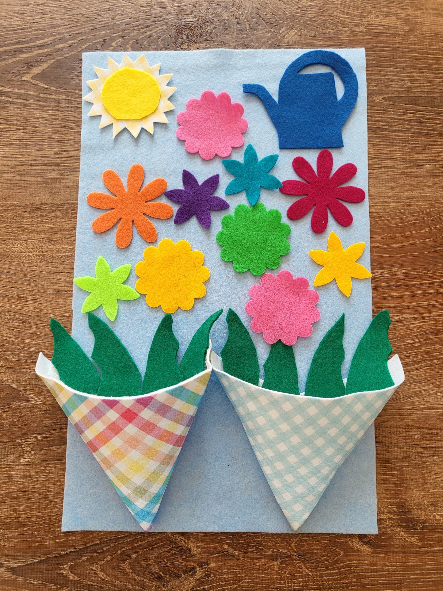 Felt Reusable Spring Flower Baskets activity for kids