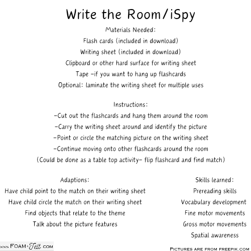 Write the Room-Weather-iSpy Picture Activity Digital Download