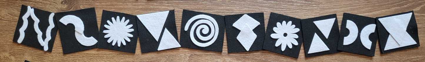 Felt Black and White Cards-Set 5