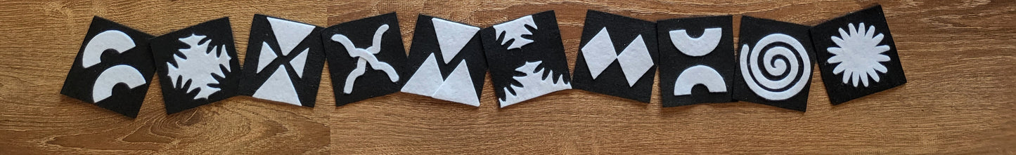 Felt Black and White Cards-Set 6