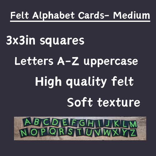 Felt Uppercase Alphabet Cards-Medium-Green