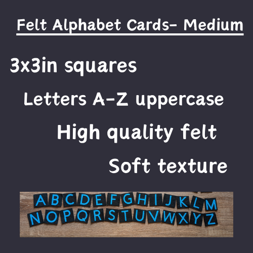 Felt Uppercase Alphabet Cards-Medium-Blue