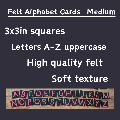 Felt Uppercase Alphabet Cards-Medium-Pink