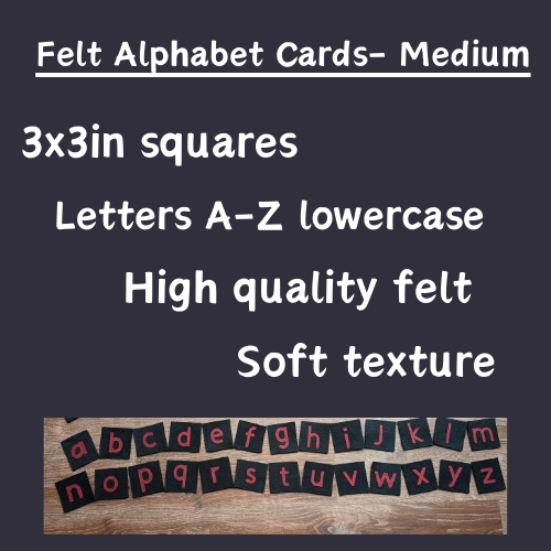 Felt Lowercase Alphabet Cards-Medium-Red