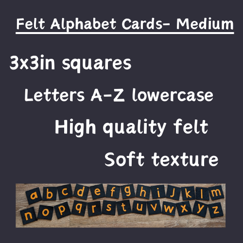 Felt Lowercase Alphabet Cards-Medium-Orange