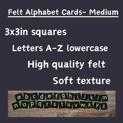 Felt Lowercase Alphabet Cards-Medium-Yellow