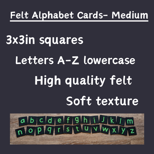 Felt Lowercase Alphabet Cards-Medium-Green