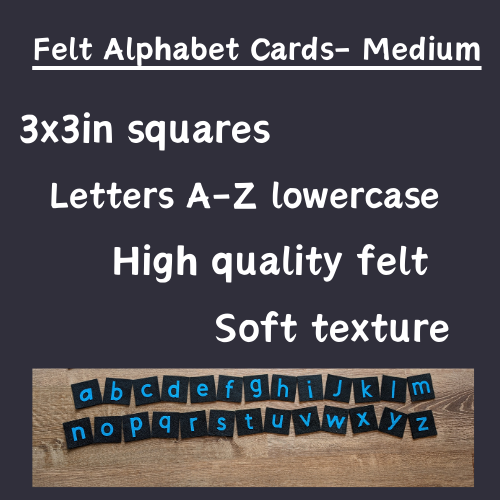 Felt Lowercase Alphabet Cards-Medium-Blue