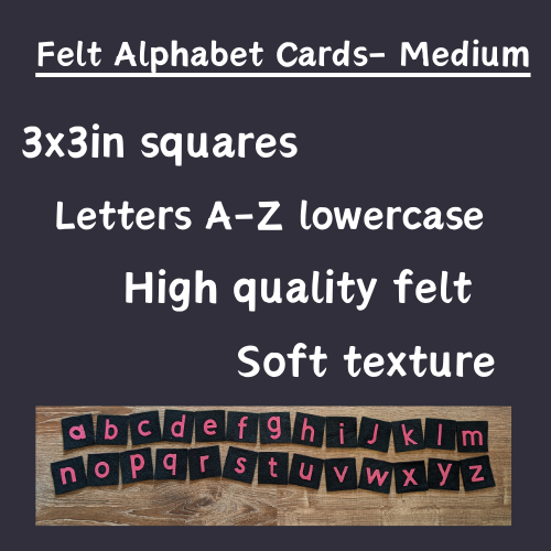 Felt Lowercase Alphabet Cards-Medium-Pink