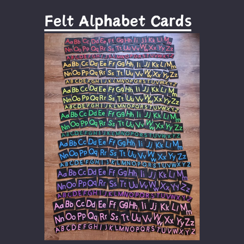 Felt Uppercase and Lowercase Alphabet Cards-Large-Green