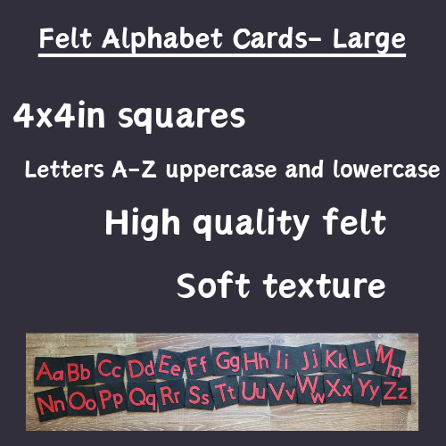 Felt Uppercase and Lowercase Alphabet Cards-Large-Red