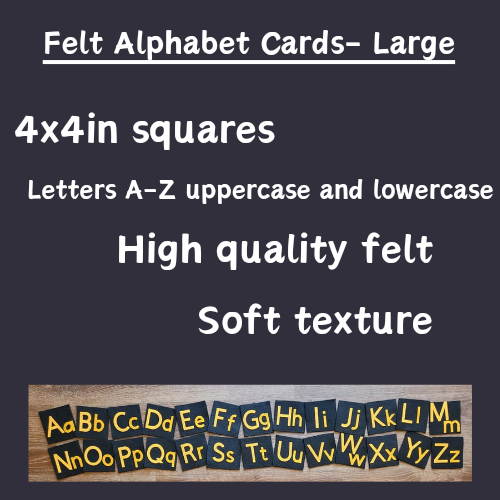 Felt Uppercase and Lowercase Alphabet Cards-Large-Orange