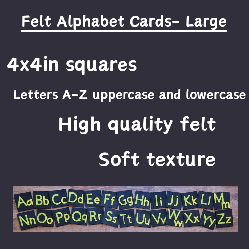 Felt Uppercase and Lowercase Alphabet Cards-Large-Yellow