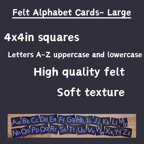 Felt Uppercase and Lowercase Alphabet Cards-Large-Purple