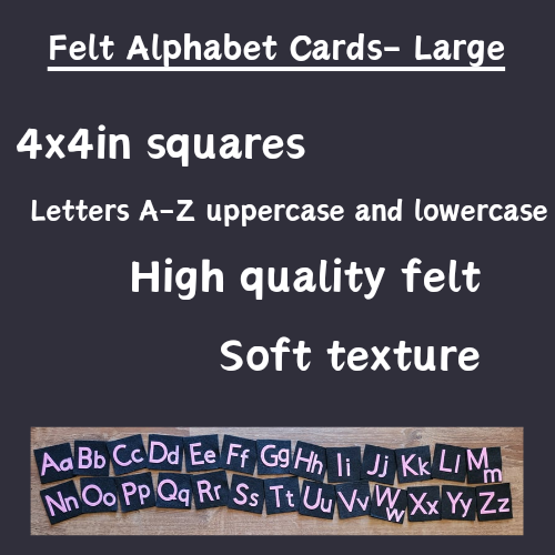 Felt Uppercase and Lowercase Alphabet Cards-Large-Pink