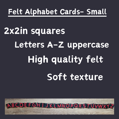 Felt Uppercase Alphabet Cards-Small-Red