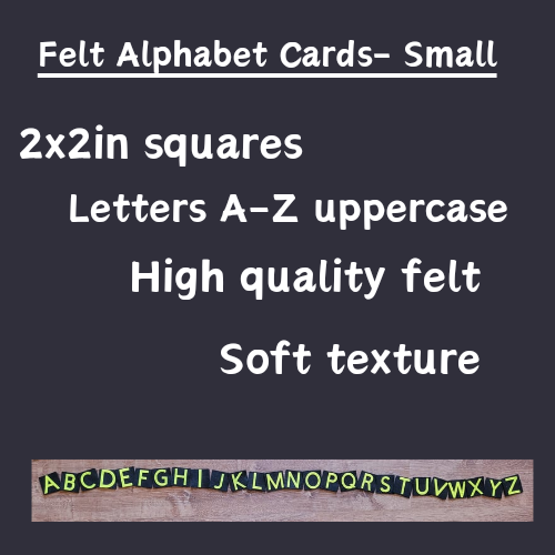 Felt Uppercase Alphabet Cards-Small-Yellow