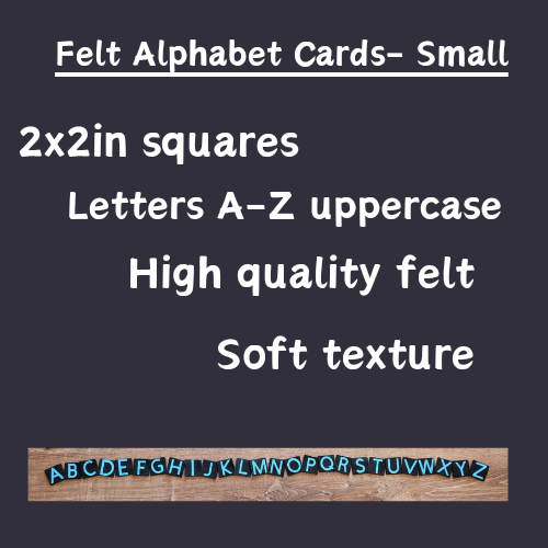 Felt Uppercase Alphabet Cards-Small-Blue