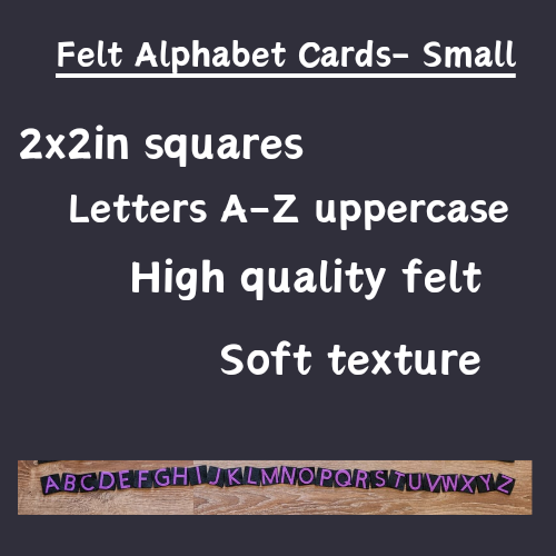 Felt Uppercase Alphabet Cards-Small-Purple