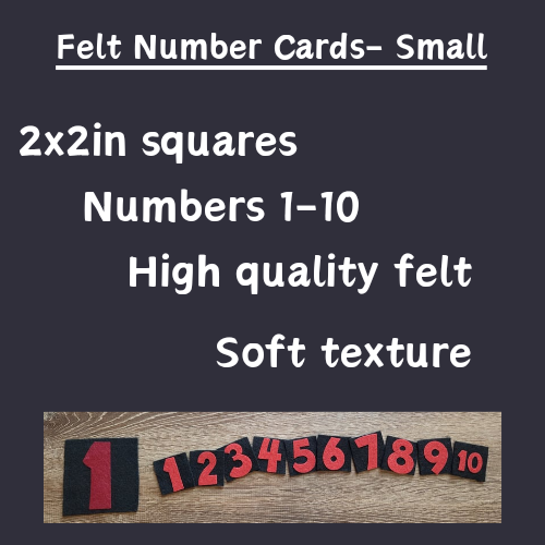 Felt 1-10 Number Cards-Small-Red