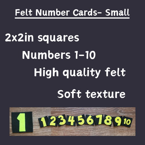 Felt 1-10 Number Cards-Small-Yellow