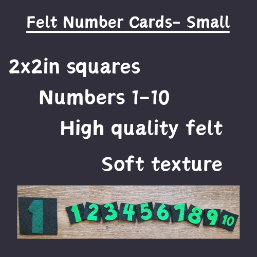 Felt 1-10 Number Cards-Small-Green