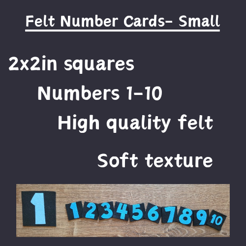 Felt 1-10 Number Cards-Small-Blue