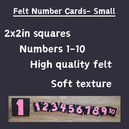 Felt 1-10 Number Cards-Small-Pink