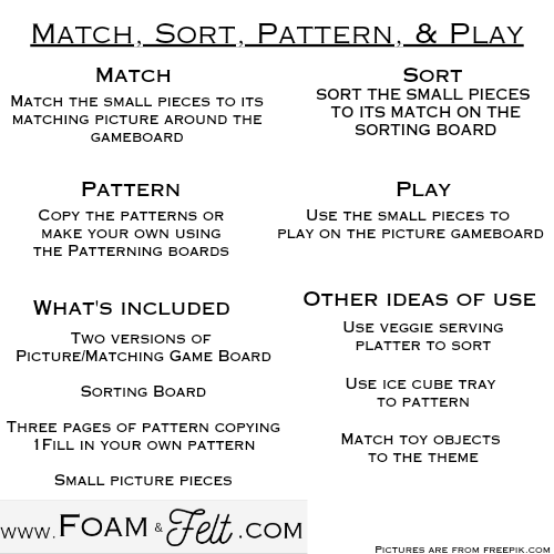 Match, Sort, Pattern, and Play- Pirate Themed Activity for Kids Digital Download