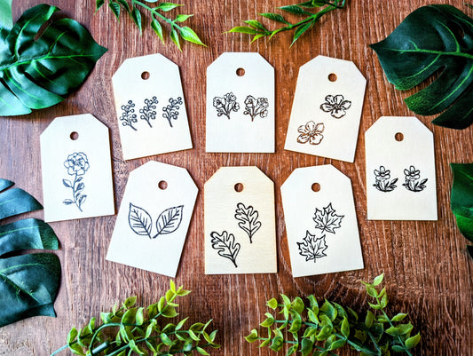 Flowers and leaves wooden pictures