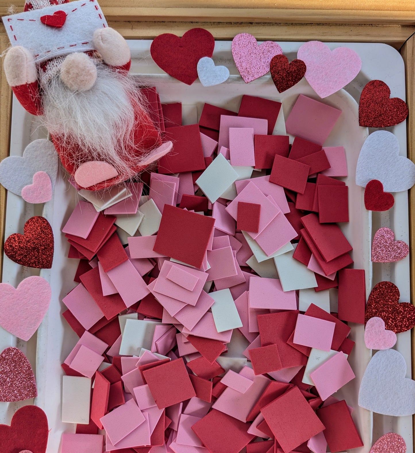 Foam sensory table filler- Valentines- Red, Pink, White