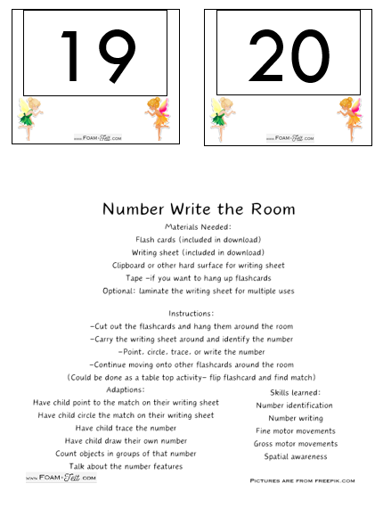 Write the Room-Fairies-Numbers 1-20 Activity Digital Download