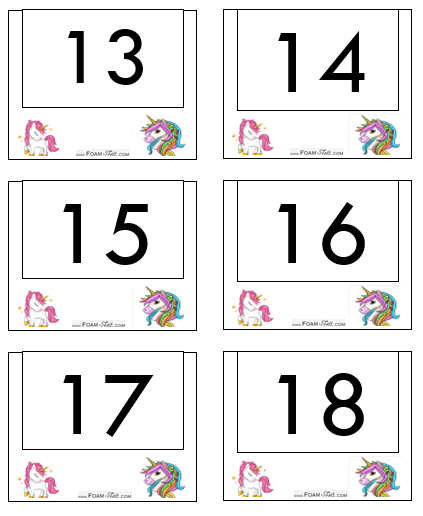 Write the Room-Unicorn-Numbers 1-20 Activity Digital Download