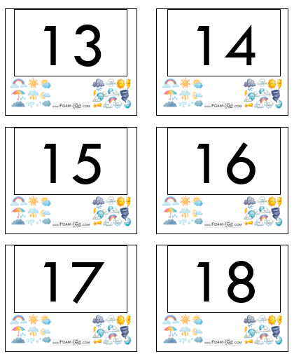 Write the Room-Weather-Numbers 1-20 Activity Digital Download