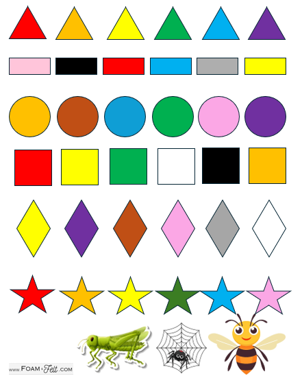 Write the Room-Bugs-Colors and Shapes Activity Digital Download