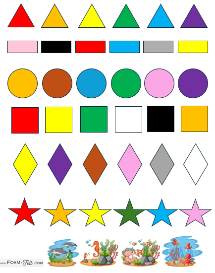 Write the Room-Ocean-Colors and Shapes Activity Digital Download