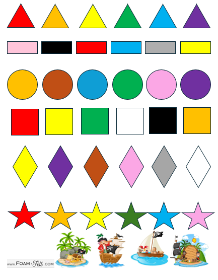 Write the Room-Pirate-Colors and Shapes Activity Digital Download