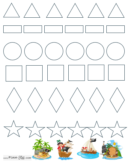 Write the Room-Pirate-Colors and Shapes Activity Digital Download