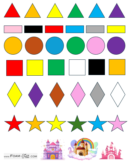 Write the Room-Princess-Colors and Shapes Activity Digital Download