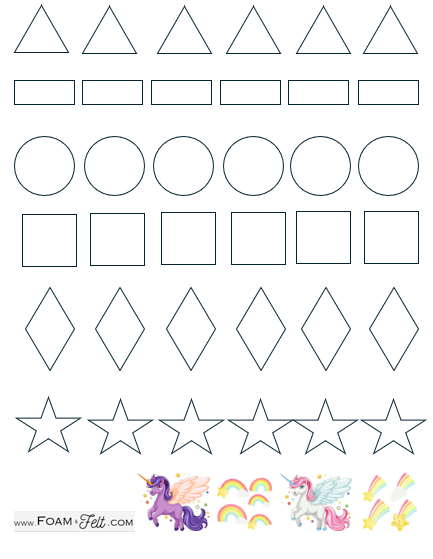 Write the Room-Unicorn-Colors and Shapes Activity Digital Download